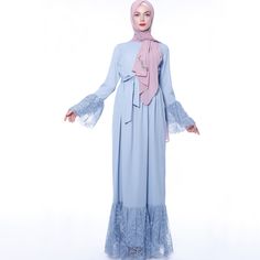 This Dress is fashionable for every occasion. the dress is made-to-order by professional tailors. You can choose from 50 colors, Regular sizes 2 to 16 and plus sizes 14w to 26W. Custom size is also available. Elegant Fitted Blue Abaya, Modest Blue Dresses For Eid, Blue Fitted Floor-length Abaya, Light Blue Maxi Dress For Eid, Blue Chiffon Long Maxi Dress, Modest Long Blue Dresses, Blue Long Chiffon Dress, Elegant Light Blue Dress For Eid, Blue Chiffon Maxi Dress