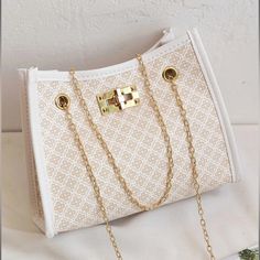 Nwt Crossbody Bag Chloe Drew, Michael Kors Monogram, Crossbody Bags, Crossbody Bag, Bag Lady, Pattern, Gold, Women Shopping, White