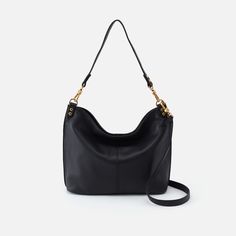 Pier Shoulder Bag In Pebbled Leather - Black Slouchy Tote, Hobo Crossbody Bag, Hobo Handbags, Everyday Bag, Leather Hobo, Branded Bags, Black Cross Body Bag, Hobo Bag, Crossbody Shoulder Bag