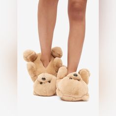 New. Size Small. Brown Teddy Bear Slippers, Bear Slippers, Jewelry Outfit, Christmas Wishlist, Tan Color, Slippers, Teddy Bear, Cute Outfits, Size 7