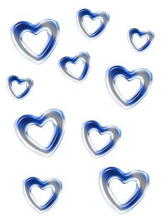 blue hearts are arranged in the shape of heart shapes