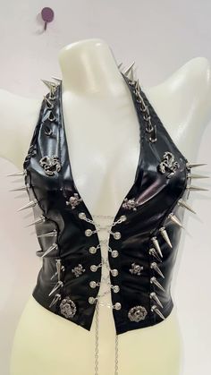 Bustier Top Corsets, Punk Tank Top, Hantverk Diy, Clothes Y2k, Slim Blouse, Gothic Tops, Casual Knitwear, Top Bustier, Skull Tank