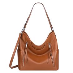 PRICES MAY VARY. 【Material】This is a large women's hobo handbag, which is made of first-layer cowhide leather(genuine leather) with a pebbled texture. Premium silver metal hardware, polyester lining.The bottom with 4 rivets for protecting your purse from abrasion. 【Size and Weight】Size approx: 14(L)X5.5(W)X12.7(H)inches,Weight：0.96kg/2.12lbs;Handle drop height: 8.8 inches. Come with 2 detachable and adjustable shoulder straps, the short strap to carry as a hobo bag, and the long strap to carry a Cheap Brown Hobo Bag For Daily Use, Cheap Casual Hobo Shoulder Bag, Cheap Brown Hobo Bag For Formal Occasions, Cheap Brown Casual Hobo Bag, Cheap Casual Brown Hobo Bag, Cheap Faux Leather Hobo Bag With Adjustable Strap, Cheap Brown Shoulder Bag With Zipper Closure, Cheap Casual Hobo Bag In Solid Color, Cheap Hobo Bag With Metal Hardware For Everyday