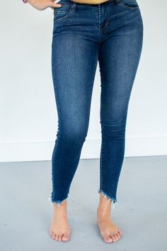 Add a little somethin' to your denim game with these Articles of Society jeans! The angled, distressed hem is unlike any other! You won't regret adding this spice to your wardrobe! Model is 5'8", wears a 1/2 and is modeling the 25. Mob Fashion, Boutique Design, Fashion Boutique, Thing 1, Boutique, Wardrobe, How To Wear