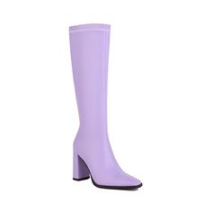 These sultry purple knee high boots are the perfect way to add a touch of glamour to any outfit. The square toe and block heel give them a stylish and sophisticated look. while the zip fastening makes them easy to slip on and off.Whether you're teaming them with a cute dress for a night out or wearing them with skinny jeans and a leather jacket for a rebellious edge. these boots are sure to turn heads. So don't miss out ââ‚?grab a pair of these must-have boots before they're all gone! Upper: Mic Trendy Mid-calf Boots With Zipper And Square Toe, Spring Knee-high Boots With Zipper Closure, Knee-high Boots With Block Heel And Zipper Closure, Fall Purple Platform Boots, Chic Knee-high Boots With Zipper Closure For Spring, Trendy Knee-high Boots With Zipper And Block Heel, Trendy Square Toe Knee-high Boots For Party, Chic Square Toe Knee-high Boots With Zipper, Chic Knee-high Boots With Zipper And Square Toe