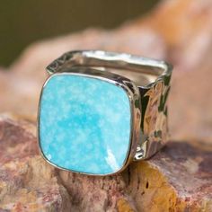 Turquoise Cocktail, Large Turquoise Ring, Silver Turquoise Jewelry, Rings Unique, Turquoise Jewelry Native American, Ring Stone, Natural Turquoise, Silver Turquoise, Cocktail Ring