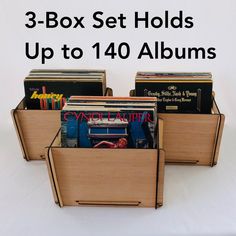 Three Vinyl Record Storage Crates Special - Free U.S. Shipping Record Album Storage, Lp Record Storage, Record Storage Box, Record Crate, Lp Collection, Storage Crates, Framed Records, Record Boxes, Album Storage