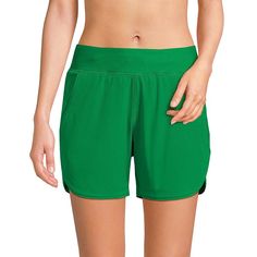 Whether you're hanging 10 or just hanging out, you'll love the quick dry comfort of these women's board shorts by Lands' End. Kohl's Lands' End Women's Swim Size ChartClick on this WOMEN'S GUIDE to find the perfect fit and more! UPF 50 sun protection Thigh minimizer Quick-dry fabric blend 2 exterior, 1 interior pockets LinedFIT & SIZING 5-in. inseam Wide elastic waistband High rise sits above the natural waist Medium-ImpactFABRIC & CARE Shorts & lining: polyester, spandex Waistband & panty: nylo Green Moisture-wicking Shorts For Vacation, Green Short Swim Trunks For Workout, Green Swimming Activewear, Green Activewear Shorts For Swimming, Go-dry Athletic Shorts For Beach, Green Stretch Athletic Shorts For Vacation, Board Shorts Women, Fresh Green, Swim Suit Bottoms