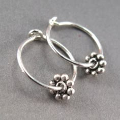 tiny STERLING  hoops / argentium silver by CecileStewartJewelry, $13.95 Earrings Small Hoop, Oxidized Silver Earrings, Wire Gauge, Antique Silver Jewelry, Antique Jewellery Designs, Tiny Hoop Earrings, Jeweled Earrings, Small Hoop Earrings, Silver Jewelry Fashion