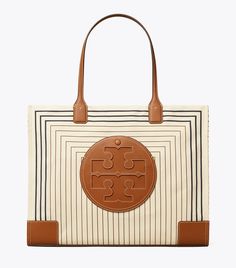 Ella Printed Nylon Tote: Women's Designer Tote Bags | Tory Burch Ella Tote, Designer Tote Bags, Womens Designer Handbags, Designer Totes, Nylon Tote, Small Tote, Laptop Pocket, Print Tote, Printed Tote Bags