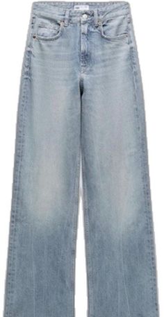 High Rise Wide Leg Jeans, Zara Jeans, Wide Leg Jeans, Leg Jeans, Wide Leg, High Rise, Size 2, Light Blue, Zara