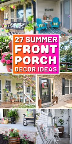 Welcome your guests with our stunning summer front porch decor! Whether you're looking for modern summer front porch decor or farmhouse front porch decor, we have you covered. Add a touch of elegance with our summer front porch decorating ideas. Add some charm to your porch with our summer porch signs or welcome your guests with our summer welcome signs. Create a warm and inviting atmosphere with our front porch flowers or hang one of our summer wreaths to add a pop of color. Summer Porch Decor Front Entry, Front Porch Decorating Ideas Summer, Summer Decorations For Home, Summer Front Porch Ideas, Front Porch Decor Ideas, Summer Porch Decor, Porch Flowers