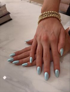 Blue Chrome Nails, Smink Inspiration, Nails 2024, Manicure Y Pedicure, Minimalist Nails, Funky Nails, Dip Powder