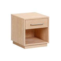 a small wooden cabinet with one drawer open