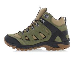 Suede upper,3/4 Nylon shank, Lace up closure for secure fit,1\ heel height,4\ shaft height, Round toe, Memory Foam footbed, Cushioning EVA midsole, Rubber outsole, Waterproof | Men's Pacific Mountain Elysian Mid Waterproof Hiking Boot in Olive/Khaki Size 9 Waterproof Hiking Boots, Hiking Boot, Mountain Man, Size 13, Hiking Boots, Memory Foam, Heel Height, Hiking, Size 10