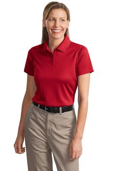 CornerStone ® - Ladies Select Snag-Proof Polo. CS413 - RED - S | CornerStone Women's Select Snag-Proof Polo Shirt in Red Size Small | Polyester Red Polo, Pique Polo Shirt, Work Wear Women, Polo Shirt Women, Short Sleeve Polo, Shirt Outfit, Wrinkles, Shirts Tops, Work Wear