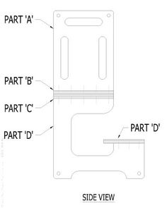 a diagram showing the parts for an electronic device, and how they are attached to each other