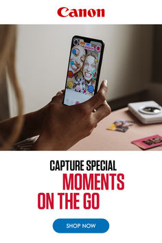 someone holding up their cell phone with the caption capture special moments on the go