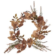 a wreath made out of leaves and branches