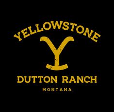 yellow and black logo for yellowstone button ranch