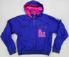 Rare VTG NIKE International Spell Out 1/4 Zip Pullover Hooded Jacket 90s Women's 19” - pit to pit 21” - top of back collar to waist 21.5” - sleeves flaws -faded size tag Thanks for checking out  DasCardHaus! We provide you great deals on sports cards, collectables, records, books, and vintage clothing items such as shirts, jackets, and hats. All items are shipped out via USPS and we use eBay’s global shipping program for international orders. If you have any questions, comments or concerns pleas Sporty Windbreaker With Kangaroo Pocket For Streetwear, Casual Sports Windbreaker With Kangaroo Pocket, Casual Windbreaker With Kangaroo Pocket For Sports, Sportswear Windbreaker For Streetwear With Half-zip, Sportswear Half-zip Windbreaker For Streetwear, Sporty Windbreaker With Kangaroo Pocket, Half-zip Sportswear Windbreaker For Streetwear, Half-zip Windbreaker For Streetwear, Drawstring Hood Windbreaker For Streetwear And Sports