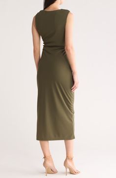 WAYF Sleeveless Draped Midi Dress | Nordstromrack Draped Midi Dress, Draped Midi Dresses, Contemporary Accessories, Concert Looks, Kids Styles, Contemporary Outfits, Sweaters And Leggings, Jewel Neck, Midi Length Dress