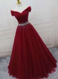 Princess Dress For Sale, Ball Gown Dresses Elegant Red, Prom Dresses Red Long Gowns, Red Dresses For Bridesmaids, Red Dress Gowns Elegant, Prom Dresses Long With Pockets, Simple Red Quinceanera Dresses, Red Prom Gown Princesses, Red Formal Dress Plus Size