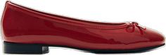 Elegant Red Almond Toe Ballet Flats, Elegant Red Ballet Flats With Almond Toe, Elegant Red Ballet Flats With Flat Heel, Elegant Red Ballet Flats For Work, Elegant Red Leather Ballet Flats, Classic Red Formal Ballet Flats, Red Ballet Flats For Evening, Chic Red Ballet Flats For Formal Occasions, Chic Red Ballet Flats For Formal Events