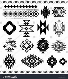 Hand Drawn Look Aztec Navajo Indian Stock Vector (Royalty Free ... Navajo Designs, Cow Skull Art, Navajo Weaving, Southwest Design, Desenho Tattoo