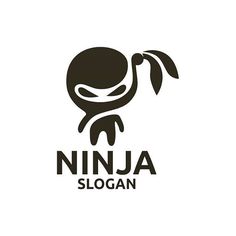 an alien logo with the words ninja slogan in black on a white background