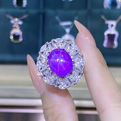 Color: Purple Star [White Gold Color] Seiko Size: Adjustable Opening [Upper and Lower Stacking Mouth]] Style: Europe and America Amethyst Rings, Jewelry Real, Jewel Colors, Amethyst Ring, 925 Silver Rings, Cluster Ring, Pretty Things, Color Purple, Diamond Rings