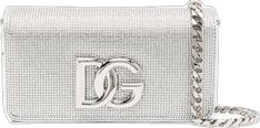 Luxury Silver Bags With Chain Strap, Luxury Silver Bag With Chain Strap, Designer Silver Bag With Metal Logo, Luxury Rectangular Bag With Silver-tone Logo Plaque, Elegant Silver Bag With Metal Logo, Elegant Silver Bags With Metal Logo, Silver Evening Bag With Metal Logo, Silver Rectangular Bag With Silver-tone Logo, Rectangular Silver Bag With Silver-tone Logo Plaque