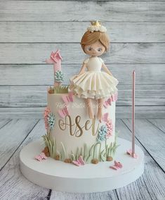 Cake Designs For Baby Girl 1st Birthday, Ballerina Cakes For Girls Birthday, 3rd Birthday Cake For Girl, Ballet Birthday Cakes, Pool Birthday Cakes, Ballerina Birthday Cake, Princess Theme Cake, Fairy Birthday Cake, Cake Designs For Girl