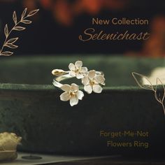 Forget-Me-Not Flowers Ring Flowers Ring, Nature Ring, Timeless Gifts, Forget Me Not, Flower Ring, Let It Be, Sterling Silver, Ring, Flowers