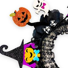 Glitter + Lace Halloween Headband. Witches and pumpkins and ghosts... oh my! Halloween Light-up Costume Accessories, Light-up Costume Accessories For Halloween Party, Light-up Costume Accessories For Halloween, Halloween Light-up Black Costume Accessories, Black Light-up Costume Accessories For Halloween, Fun Halloween Party Costume Accessories, Halloween Headband, Tie Headband, Boy Onesie