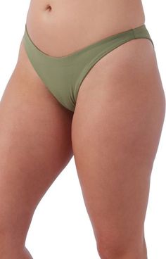 O'Neill Flamenco Saltwater Solids Bikini Bottoms | Nordstrom Summer Elastane Swimwear, Minimal Stretch Brief Swimwear For Beach, Beach Swimwear Brief With Minimal Stretch, Beach Swimwear Briefs With Minimal Stretch, Seamless Solid Color Elastane Swimwear, Green Seamless Elastane Swimwear, Solid Seamless Swimwear In Elastane, Seamless Solid Swimwear In Elastane, Solid Color Brief Swimwear Minimal Stretch