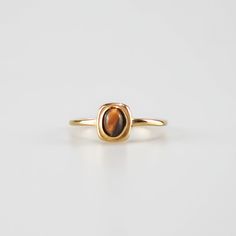 Minimal Tiger's Eye Ring Ring Sizing Chart, Jewellery Wishlist, Chain Link Ring, Brown Ring, Circle Chain, Link Ring, Casual Rings, Formal Jewelry, Minimal Ring