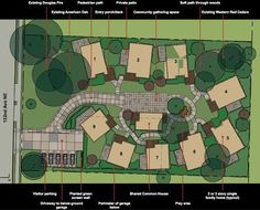 the plan for an urban park with lots of trees