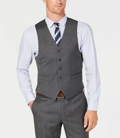 $180 MICHAEL KORS men GRAY FIT BUTTON WOOL CHECK SUIT VEST WAISTCOAT SIZE 43 S Description The classic fit of this dark blue tonal ves is complemented by the modern styling and signature refinement of Michael Kors. Vest: Five-button closure; two front pockets; half-back belt; fully lined Wool Dry clean Imported About Us We sell only 100% authentic clothing from new with tags to gently used. We have a 100% authentic or money back guarantee on every item we sell. Items are listed daily so make sur Business Vest With Welt Pockets For Fall, Winter Formal Vest For Business, Classic Business Vest For Winter, Classic Winter Business Casual Vest, Classic Wool Vest For Office, Classic Business Casual Three-piece Suit For Winter, Notch Lapel Business Vest For Fall, Classic Notch Lapel Vest For Winter, Classic Three-piece Suit For Business Casual In Winter