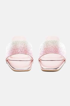 Available In Gold And Pink. Square Toe Metallic Detail Ombre Embellished Detail Imported | Emmy Embellished Ombre Sandals in Pink size 5.5 by Fashion Nova Pink Square, Gold And Pink, Pink Fashion, Fashion Nova, Size 7, Size 6, Sandals, Square, Pink