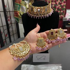 Beautiful New Collection Choker Earring Tikka And Passa Comes In Two Different Metals Style High Quality & Beautiful ** For Lower Price Please Message Me On Ig Or Fb ** All Jewelry Is Brand New And Comes From India Follow My Ig/Fb Account (Listed Below) Fixed Price No Bargin- Posh Price & Ig/Fb Price Are Different Get In Contact With Me If You Have Any Questions Follow My Jewelry Account On Ig/Fb For Lower Prices -@Socaljewels My Crafters Account Is On Ig/Fb @Luxegoddesscrafts Elegant Purple Kundan Necklace For Festive Occasions, Elegant Purple Jewelry Set For Festive Occasion, Purple Meenakari Wedding Sets, Purple Kundan Jewelry For Diwali, Elegant Purple Kundan Necklace For Wedding, Festive Purple Chandbali Jewelry, Elegant Purple Meenakari Jewelry, Festive Purple Kundan Necklace, Festive Purple Kundan Jewelry