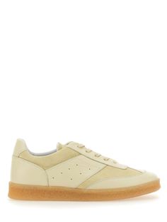 Ivory leather sneakersGender: MENMaterial: EXTERIOR: 100% LEATHER INTERIOR: 100% LEATHER SOLE: RUBBERColor: BEIGEMade in: ITProduct ID: SH1WS0003P6435 T2316*Import tax/duty will be calculated at checkout (If applicable) Margiela Sneakers, Mm6 Maison Margiela, Sneaker Wedge, Pump Sandals, Small Leather Goods, Lace Boots, Leather Interior, Clutch Handbag, Sneakers White