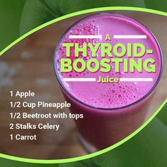 a purple smoothie in a glass with information about the ingredients for it and how to use it