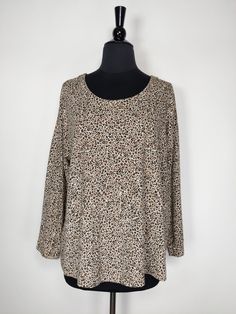 J Jill Luxe Supima Leopard Print 3/4 Sleeve Relaxed Tee Shirt Size XL Petite Oversized Leopard Print Tops With Long Sleeves, Fall Printed Tops With 3/4 Sleeves, Printed Tops With Relaxed Fit And 3/4 Sleeve, Relaxed Fit Printed Tops With 3/4 Sleeves, Relaxed Fit Top With 3/4 Sleeves And Graphic Print, Relaxed Fit Top With Graphic Print And 3/4 Sleeve, Fall 3/4 Sleeve Tops For Loungewear, Casual Printed Top With 3/4 Sleeves, 3/4 Sleeve Tops With Graphic Print For Fall