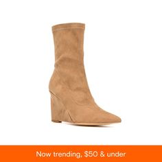 in stock Fitted Closed Toe Boots For Spring, Fitted Wedge Heel Winter Boots, Fitted Winter Boots With Wedge Heel, Trendy Wedge Heel Spring Boots, Trendy Spring Boots With Wedge Heel, Spring Fitted Wedge Heel Boots, Spring Fitted Boots With Wedge Heel, Fitted Spring Boots With Wedge Heel, Fitted Wedge Heel Boots For Spring