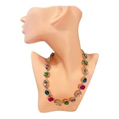 This Item Is Not Only A Captivating Accessory But Also A Conversation Starter, Guaranteed To Draw Attention Wherever You Go. Whether You Are Dressing Up For A Formal Event Or Looking To Elevate Your Casual Ensemble, This Multicolored Rhinestone Statement Necklace Effortlessly Provides The Extra Sparkle You Need. Discounted Shipping!!! All Jewelry Items Come With A Mini Jewelry Polishing Cloth. And If It Did Have The Original Packaging You Will Get That Too. Sometimes I Have To Remove It To Get G Multicolor Crystal Necklace With Rhinestones, Elegant Multicolor Rhinestone Necklace For Gift, Elegant Multicolor Rhinestone Necklace For Party, Adjustable Jeweled Rhinestone Necklace, Elegant Multicolor Crystal Necklaces For Party, Elegant Multicolor Rhinestone Necklaces, Crystal Necklaces With Rhinestones In Costume Jewelry Style, Elegant Multicolor Jeweled Crystal Necklaces, Rhinestone Crystal Costume Necklace