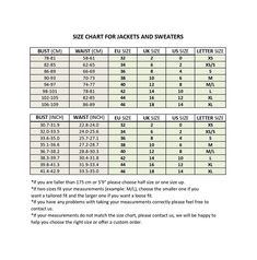 the size chart for facets and sweats is shown in this page, which shows how