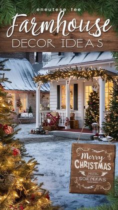 a christmas card with the words farmhouse house decor ideas