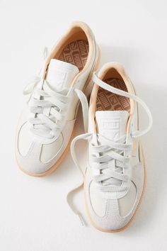 Puma Palermo Sneakers | Free People Modern Shoe Storage, Professional Sneakers, Puma Palermo, Shoe Storage Ideas, Travel Sneakers, Fall Sneakers, White Casual Shoes, White Tennis Shoes, Work Sneakers