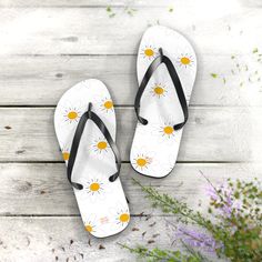 Embrace unparalleled comfort throughout your summer adventures with these distinctive flip flops. Designed for ease and style, these sandals feature a convenient slip-on design, ensuring hassle-free wear during all your summer escapades. The cushioned footbed promises all-day comfort, making these flip flops a go-to choice for those long, sun-soaked days. Crafted with top-notch materials, including EVA, polyester, and PVC, these flip flops boast a 5/8" (15 mm) thick EVA sole with a textured bott Trendy Lightweight Spring Flip Flops, Lightweight Adjustable Flip Flops For Spring, Lightweight Spring Vacation Flip Flops, Flower Shaped Flip Flops For Beach, Casual Flower Shaped Flip Flops For Spring, Casual Flower-shaped Flip Flops For Spring, Comfortable White Flip Flops For Spring, Comfortable White Spring Flip Flops, Summer Vacation Flower-shaped Flip Flops